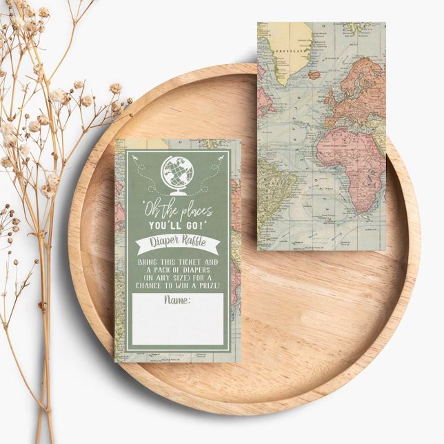 "Oh The Places You'll Go!" Travel Map Baby Shower Enclosure Card (Creator Uploaded)