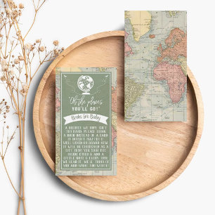 "Oh The Places You'll Go!" Travel Map Baby Shower Enclosure Card