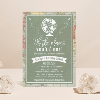 "oh The Places You'll Go!" Travel Map Baby Shower Invitation by Invitation_Republic at Zazzle