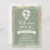 "Oh The Places You'll Go!" Travel Map Baby Shower Invitation (Front)