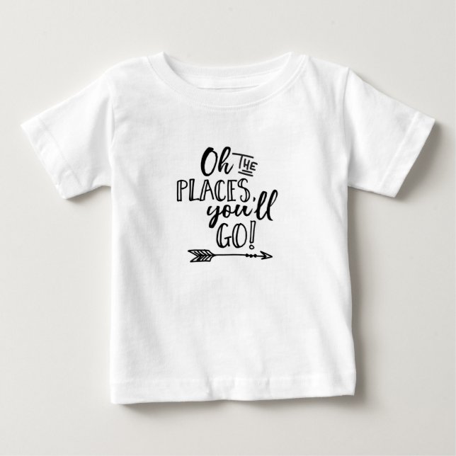 Oh the places you'll go typography kids T-shirt (Front)