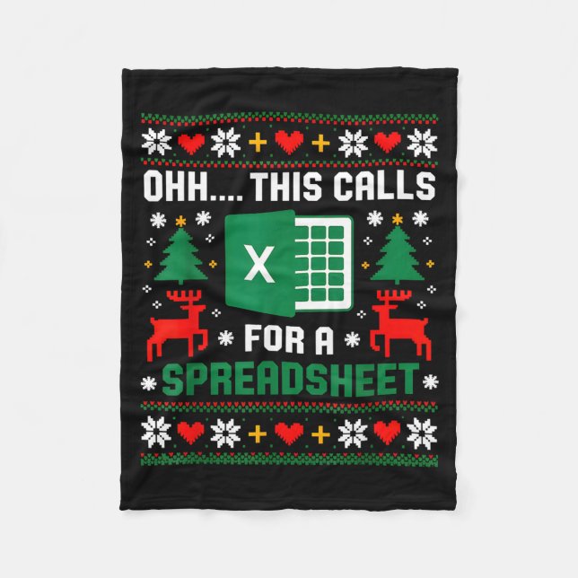Oh This Calls For A Spreadsheet Christmas Santa Ex Fleece Blanket (Front)
