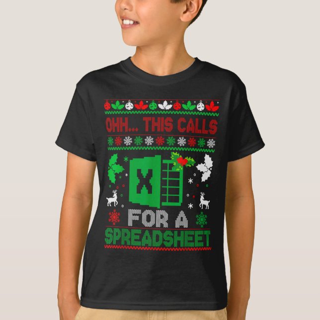 Oh This Calls For A Spreadsheet Christmas Sweater  (Front)