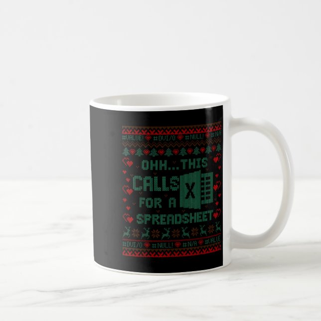 Oh This Calls For A Spreadsheet Christmas Sweater  Coffee Mug (Right)