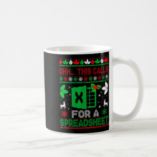 Oh This Calls For A Spreadsheet Christmas Sweater Coffee Mug