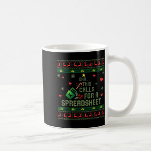 Oh This Calls For A Spreadsheet Christmas Sweater Coffee Mug