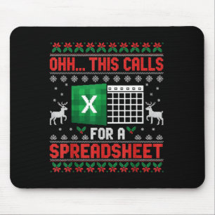 Oh This Calls For A Spreadsheet Christmas Sweater Mouse Pad