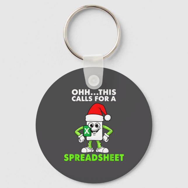 Oh This Calls For A Spreadsheet Excel Christmas Co Keychain (Front)