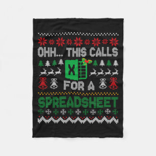 Oh This Calls For A Spreadsheet Ugly Christmas Swe Fleece Blanket