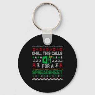 Oh This Calls For A Spreadsheet Ugly Christmas Swe Keychain
