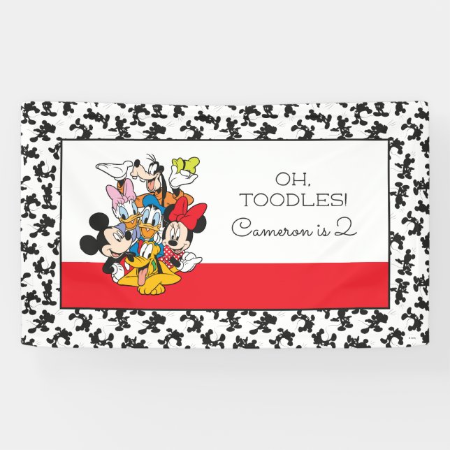Oh, Toodles | Mickey & Friends Birthday Banner (Horizontal)