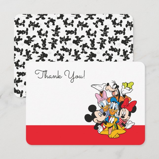 Oh, Toodles | Mickey & Friends Birthday Thank You Invitation (Front/Back)