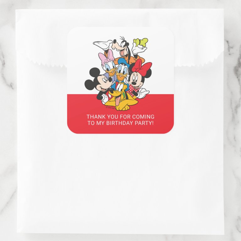 Oh, Toodles | Mickey &amp; Friends Birthday Thank You Square Sticker