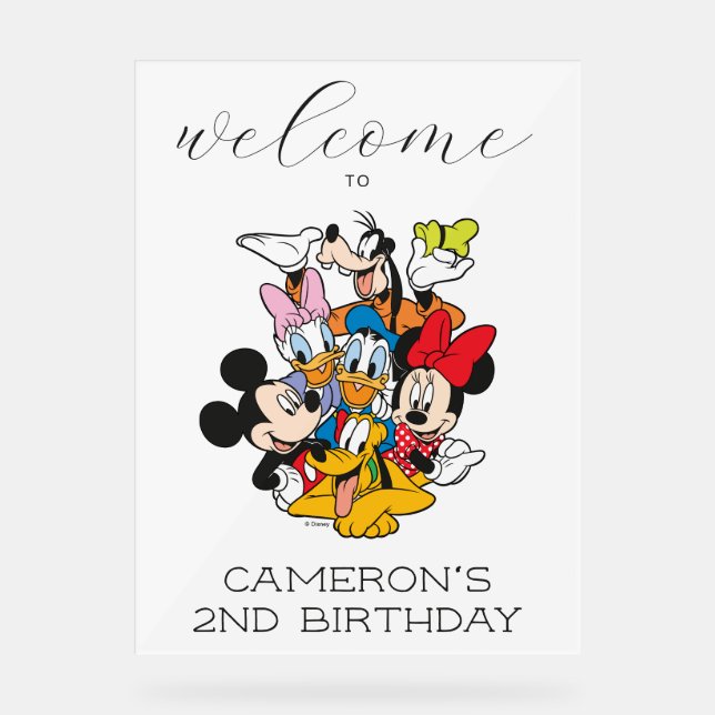 Oh, Toodles Mickey Friends Birthday Welcome Acrylic Sign