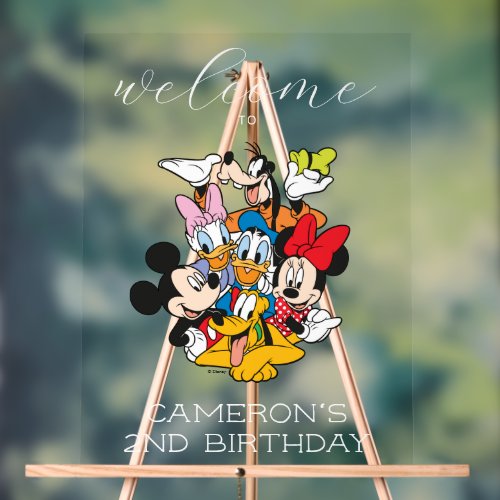 Oh Toodles  Mickey  Friends Birthday Welcome Acrylic Sign