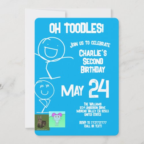Oh Toodles  Sam  Friends Birthday Invitation