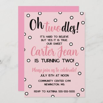 Oh Twodles Second Birthday Pink Party by Ohhhhilovethat at Zazzle