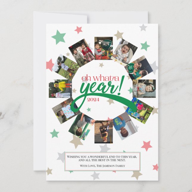 Oh Wat a Year Holiday Card, New Year's Greeting (Front)