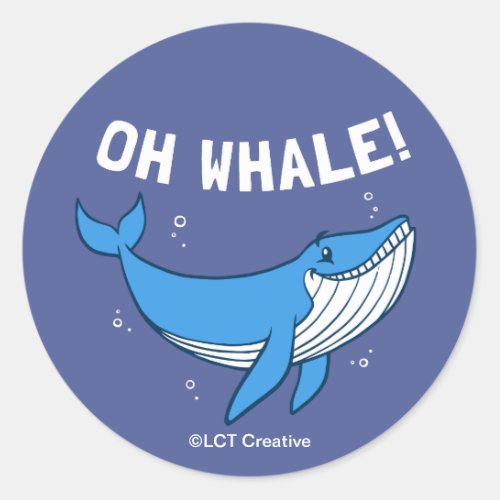 Oh Whale Classic Round Sticker