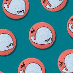 oh whale, wordplay kawaii watercolor (pin back) button<br><div class="desc">oh whale,  wordplay kawaii watercolor (pin back) button 
living coral</div>