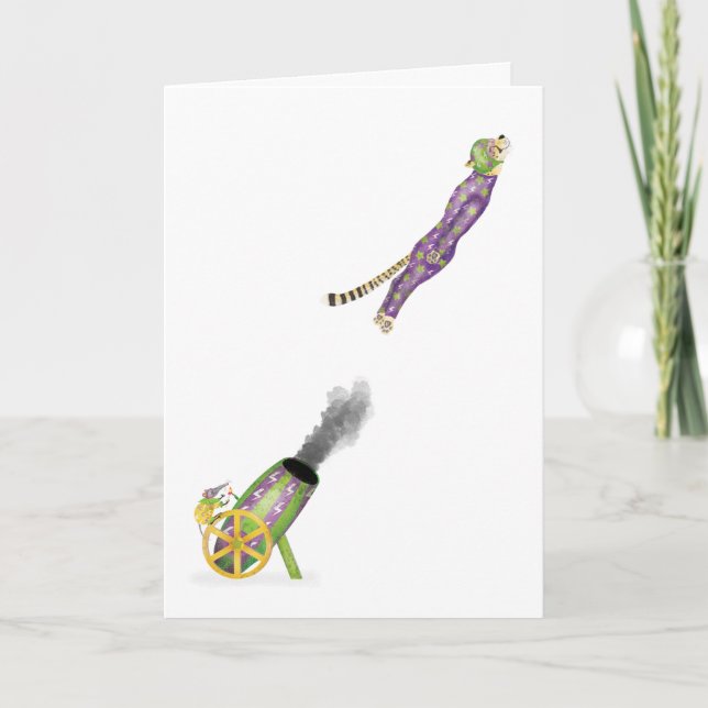 Oh what a circus! flying cheetah card (Front)