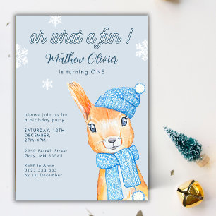 Oh What A Fun Winter First 1st Birthday Invitation