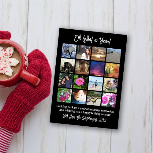 Oh What a Year in Review 16 Photo Picture Collage Card