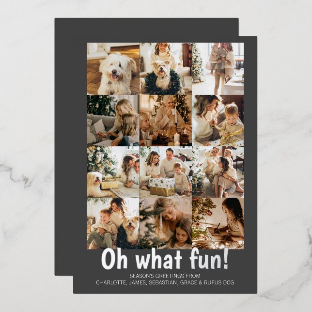 Oh What Fun 12 Photo Christmas Holiday Season (Front/Back)