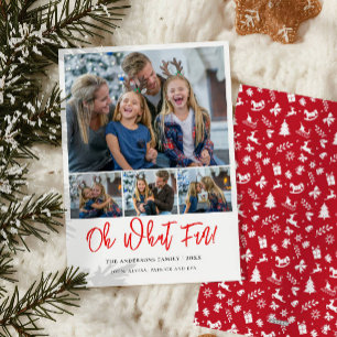 Oh What Fun 4 photos collage Christmas Holiday Card