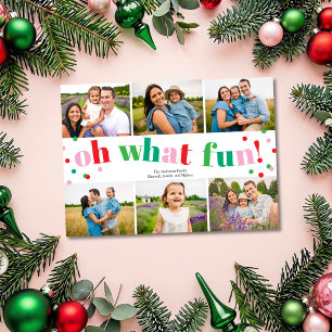 Oh What Fun 6 Photo Collage Christmas Holiday Card