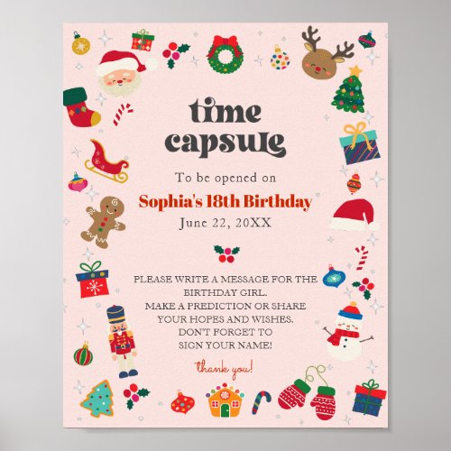 Oh What Fun advice for birthday girl time capsule Poster