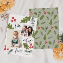 Oh What Fun Berry Snapshot Multi-Photo Holiday Card