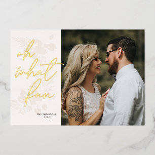 Oh What Fun Bright Christmas Cream Holiday Card