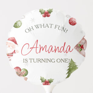 Oh What Fun Christmas Birthday Balloon