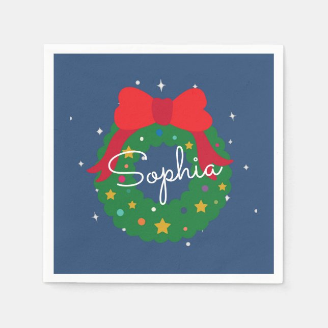 Oh What Fun Christmas Birthday Balloon Napkins (Front)