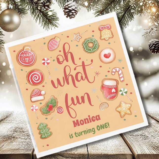 Oh what fun christmas birthday napkins (Creator Uploaded)