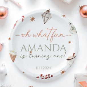 Oh What Fun Christmas Birthday Paper Plates