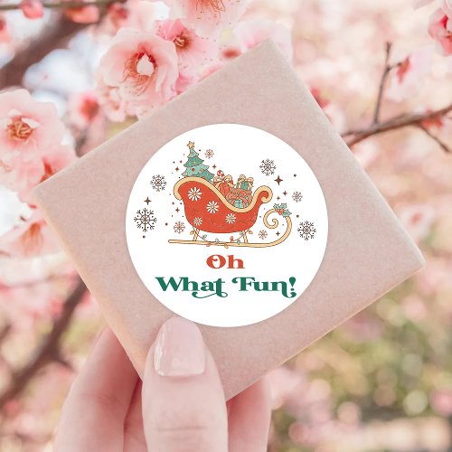 Oh What Fun Christmas Birthday Party Favor Sticker