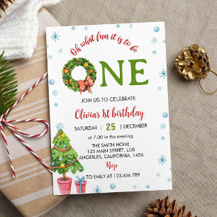 Oh What Fun Christmas Birthday Party Invitation