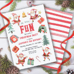 Oh what fun Christmas Birthday Party Santas Invitation<br><div class="desc">Modern and cute "Oh, what fun" Christmas Birthday Party Invitations. Features watercolor Santas, cute ugly sweaters, gifts, candy and christmas trees. Perfect for a Christmas Party of any winter occasion. Great for a boy or girl! To make more changes go to Personalize this template. On the bottom you’ll see “Want...</div>