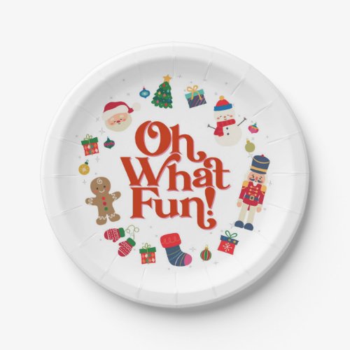 Oh What Fun Christmas Birthday Party Table Decor Paper Plates