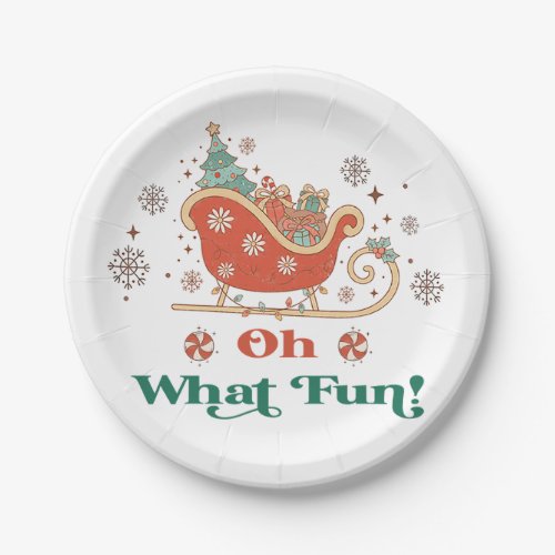 Oh What Fun Christmas Birthday Party Table Decor Paper Plates