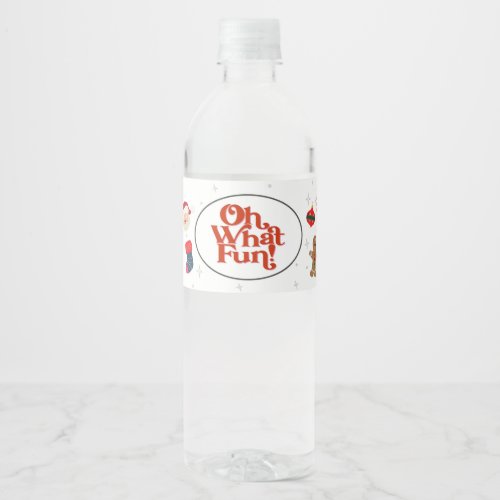 Oh What Fun Christmas Birthday Party Water Bottle Label