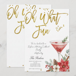 Oh What Fun Christmas Cocktail Party Invitation