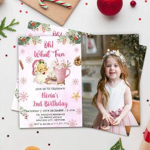 Oh! What Fun Christmas Cookie Birthday Party Invitation