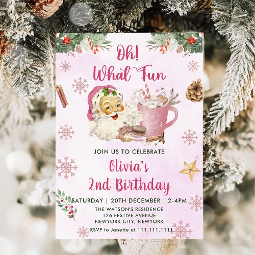 Oh What Fun Christmas Cookie Birthday Party  Invitation