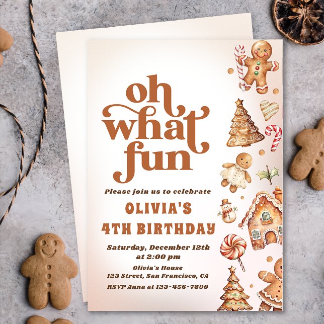 Oh What Fun Christmas Cookie Birthday Party Invitation (Creator Uploaded)