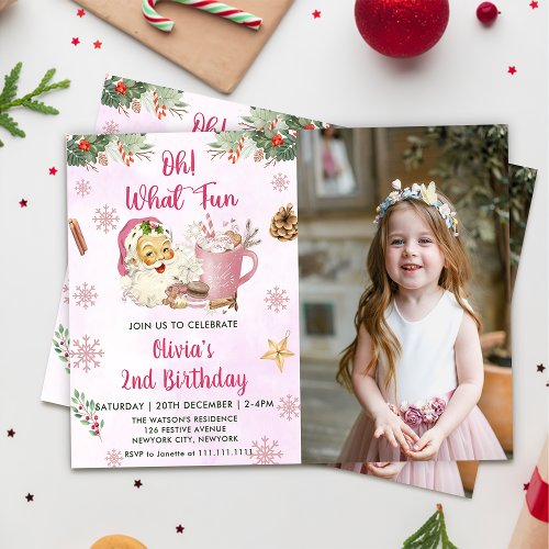 Oh What Fun Christmas Cookie Birthday Party  Invitation