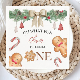 Oh What Fun Christmas Cookies 1st Birthday Napkins