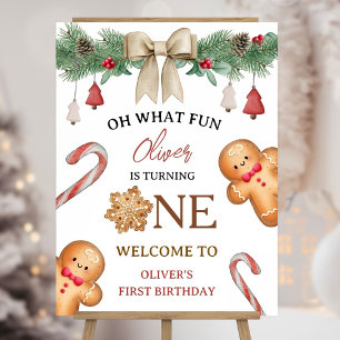 Oh What Fun Christmas Cookies 1st Birthday Welcome Foam Board